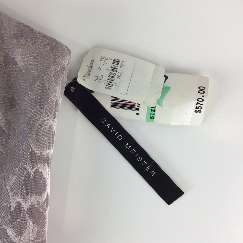 NWT David Meister Lavender Brocade Strapless Dress | 8 - Picture 12 of 12